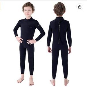 Dark Lightning Black 2/3 Kids Neoprene Thermal Wet Suit Size 8 NWOT